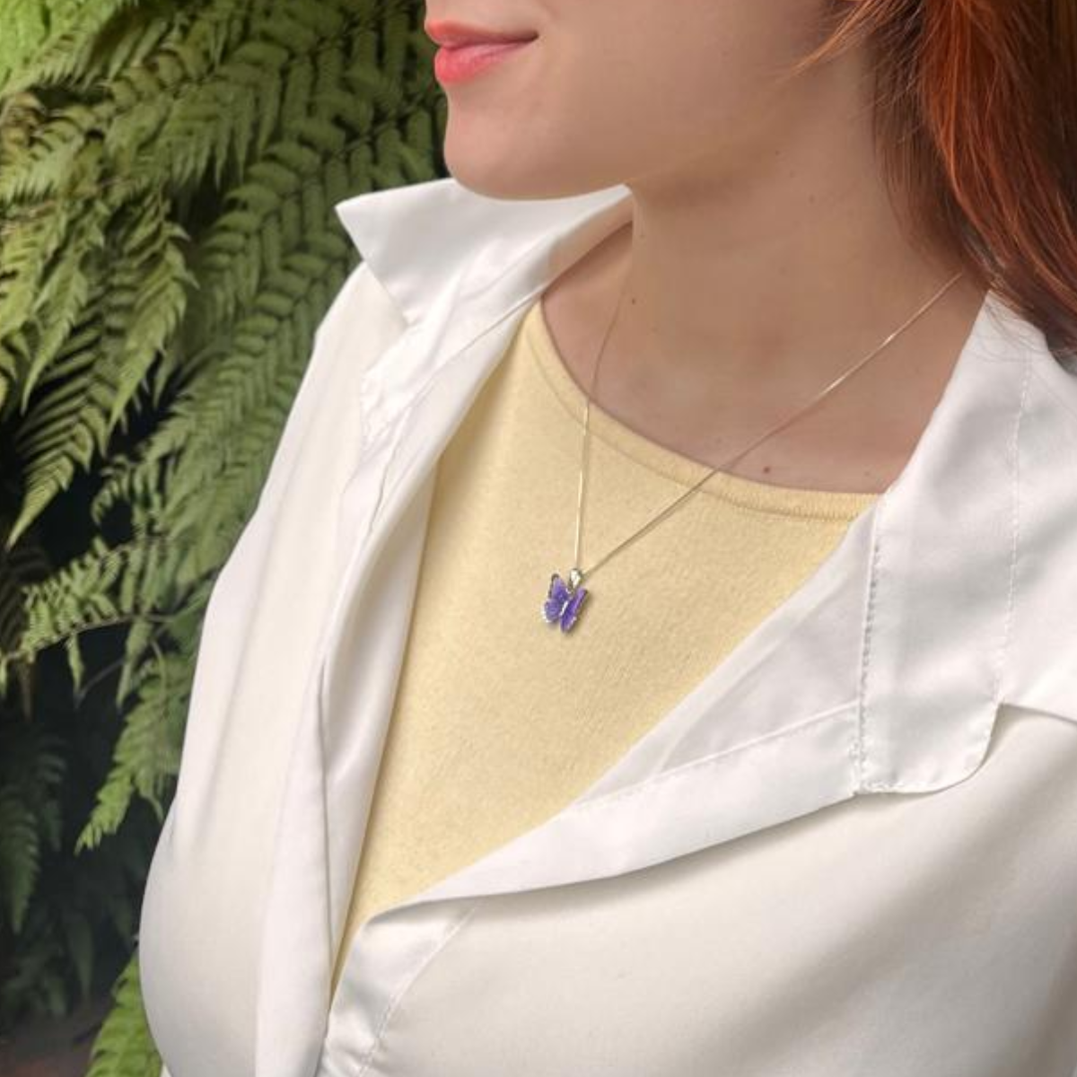 Collar Mariposa Morada
