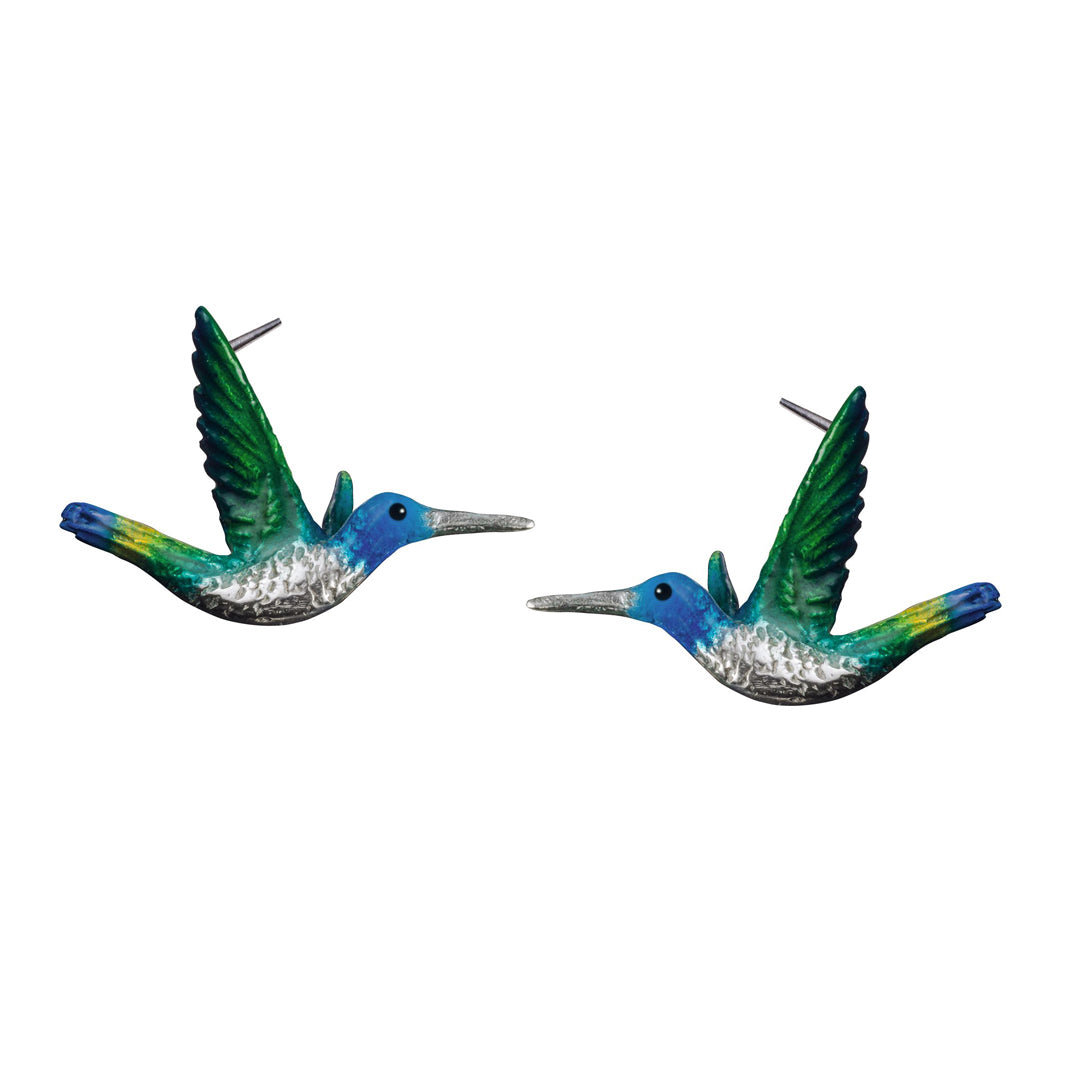 Aretes colibri andes, joyeria en plata, pendientes elaborados con plata ecologica eden joyas