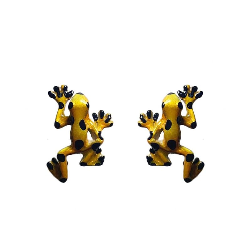 Aretes Rana Mini Amarillas