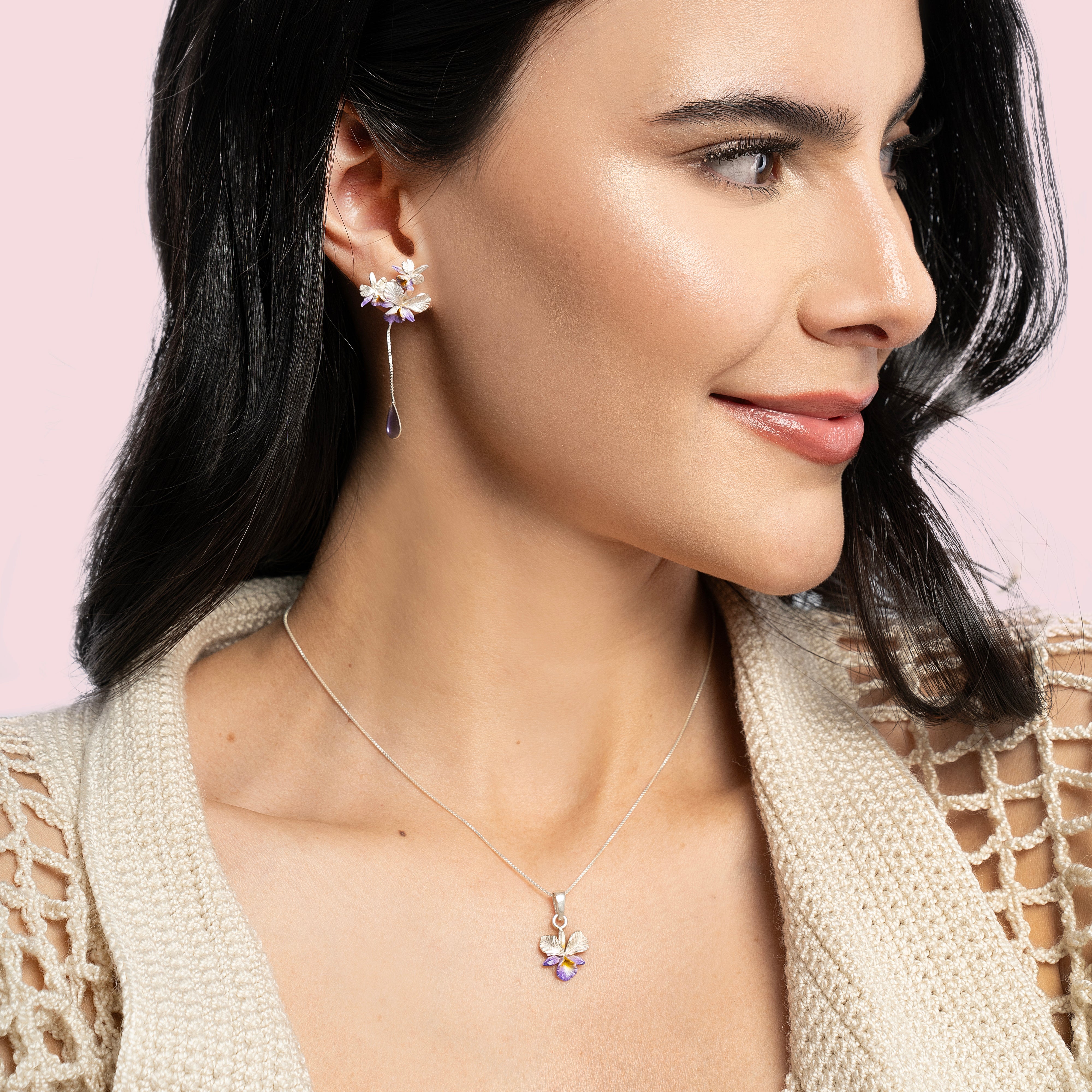 Aretes Jardin de Orquídeas