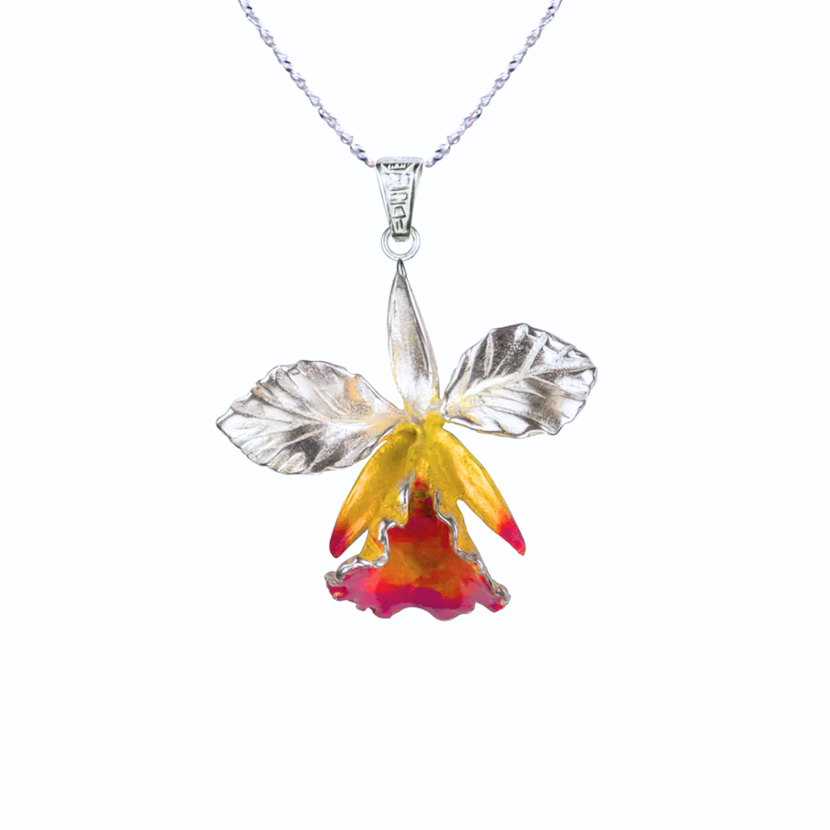 Collar Orquídea Grande Rosa