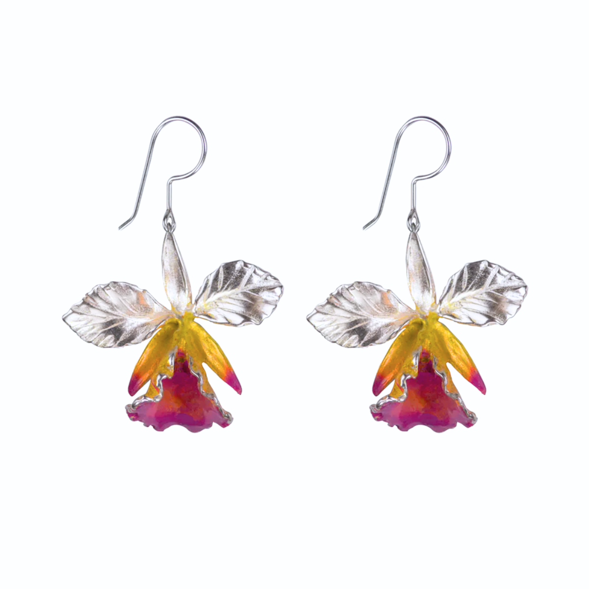 Aretes Orquídea Grande Rosa