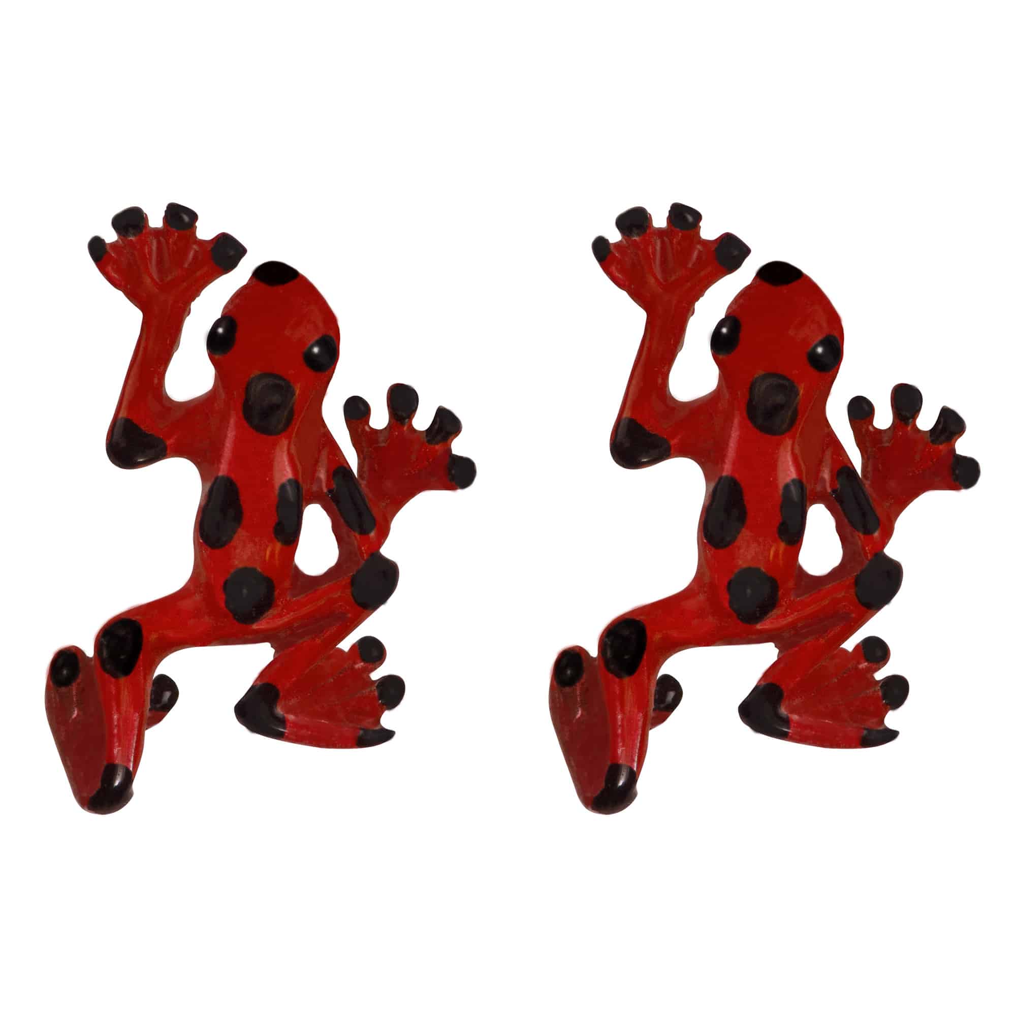 Aretes rana roja, joyeria en plata, pendientes elaborados con plata ecologica eden joyas