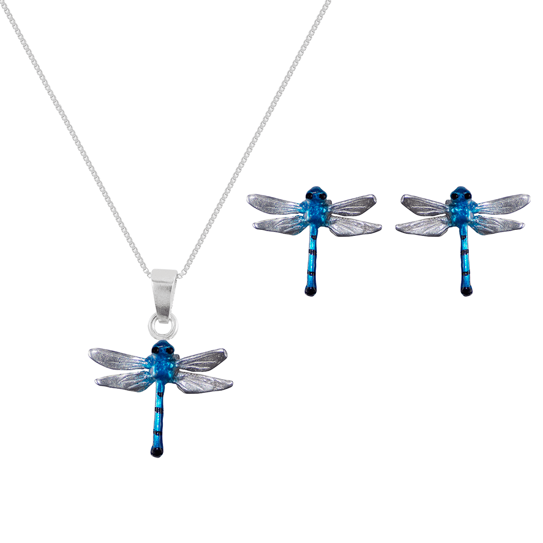 Collar y Aretes Libélula