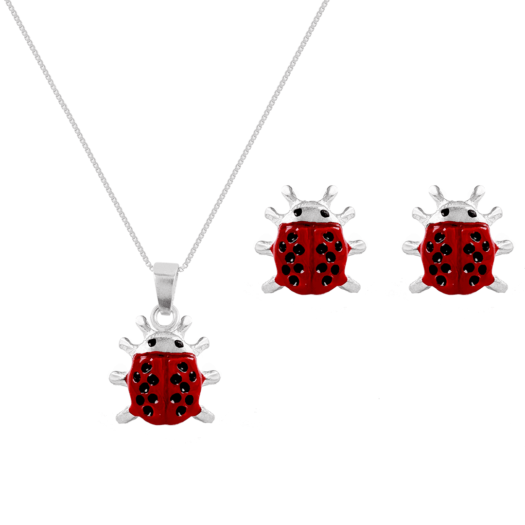 Collar y Aretes Mariquita