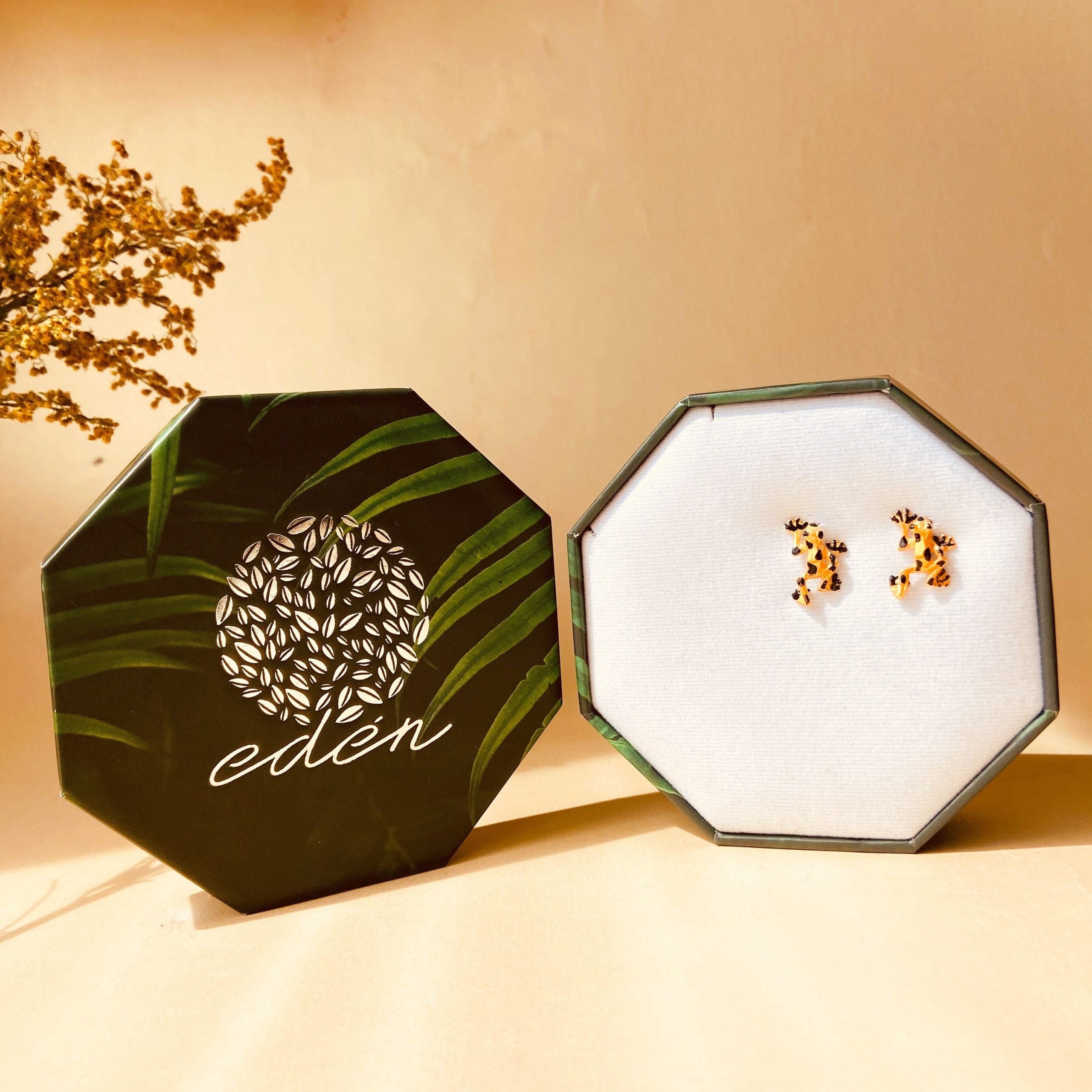 Aretes Rana Mini Amarillas