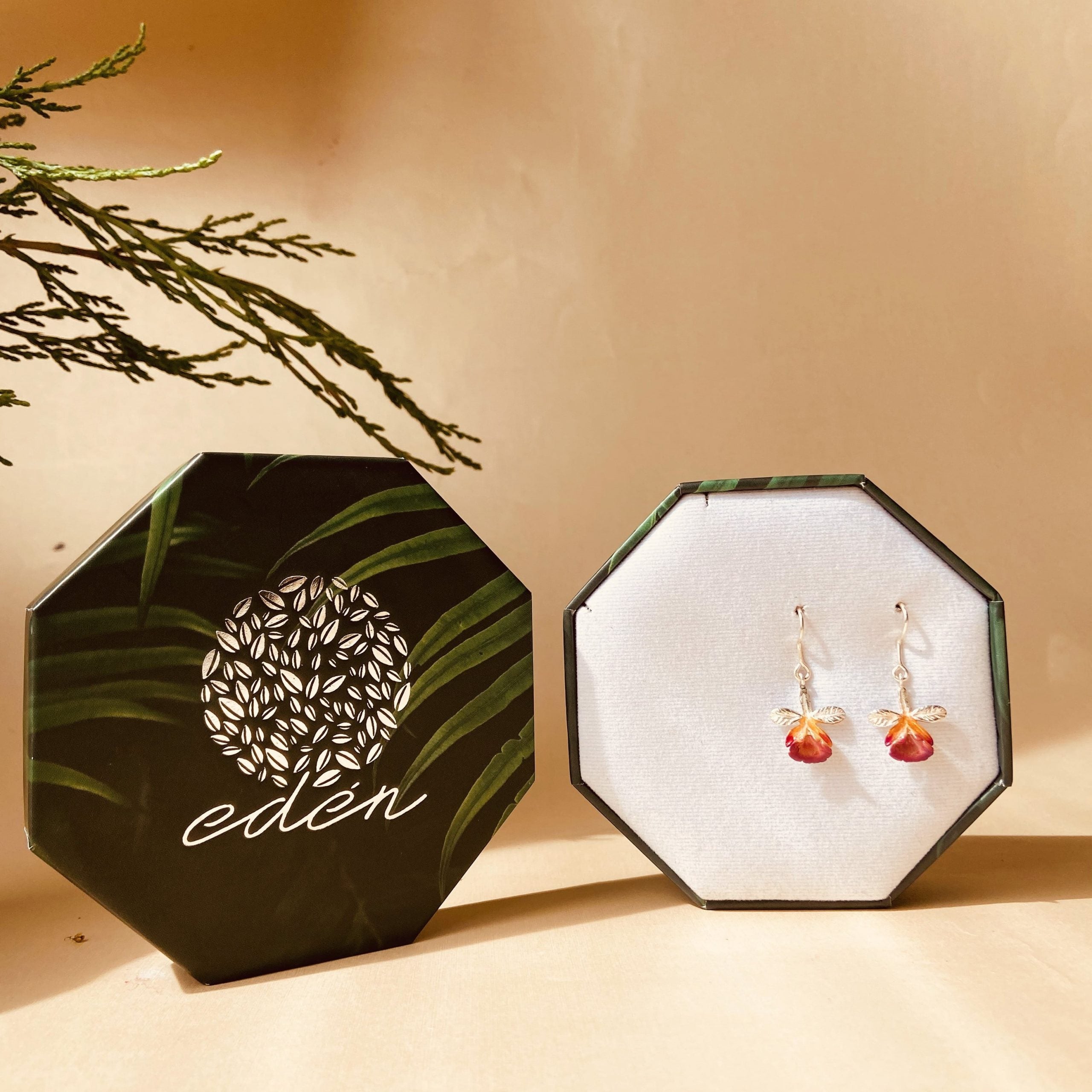 Aretes Orquídea Mini Rosa