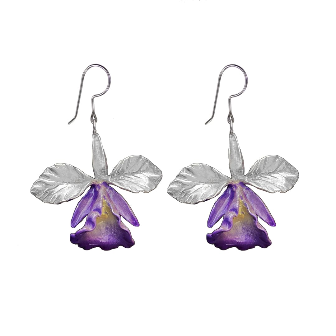 Aretes Orquídea Grande Morada