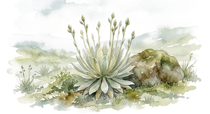 Acuarela Frailejón plateado